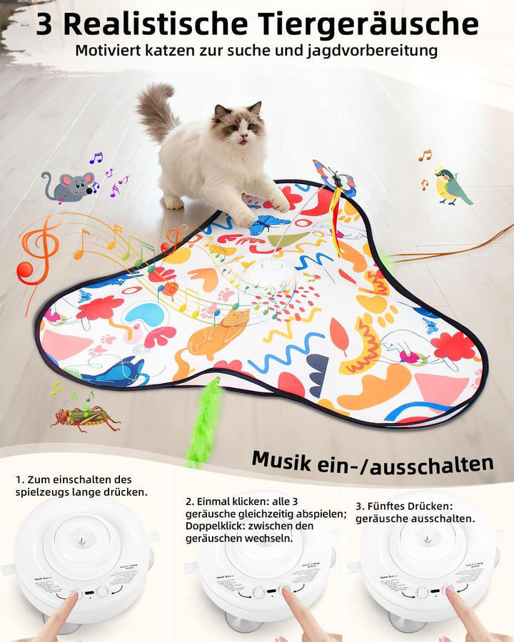 Interaktives Katzenspielzeug, Katzenspielzeug Selbstbeschäftigung, Wiederaufladbar Berührungsaktivie