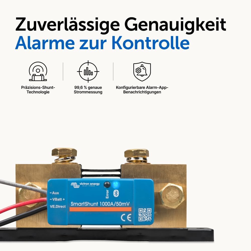 Victron Energy SmartShunt IP65 1000 Ampere Batteriewächter (Bluetooth), 1000 Amp