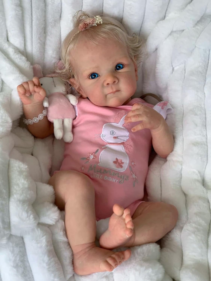 Zero pam Reborn Baby Vollsilikon Lebensecht, 48CM Reborn Baby Mädchen, Lebensechte Babypuppen, Babyp