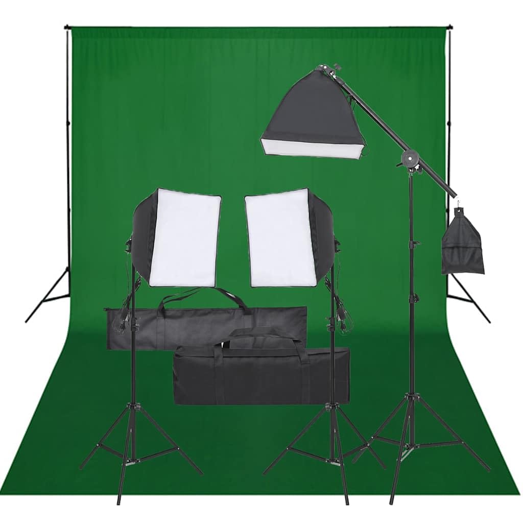 vidaXL Fotostudio-Set mit Beleuchtung und Hintergrund, Studio-Kit, Tageslicht-Lampe, Studio-Beleucht