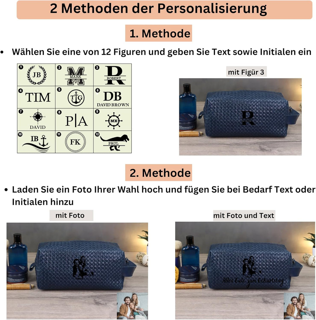 Blade Kulturbeutel Herren aus hochwertigem Leder handgefertigte Kulturtasche Leder Dopp Kit für Dame