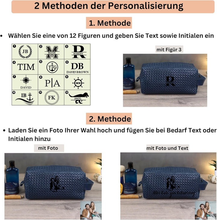 Blade Kulturbeutel Herren aus hochwertigem Leder handgefertigte Kulturtasche Leder Dopp Kit für Dame