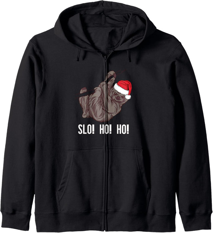 SLO! HO! HO! Faultier-Weihnachtsmann Meme Kapuzenjacke