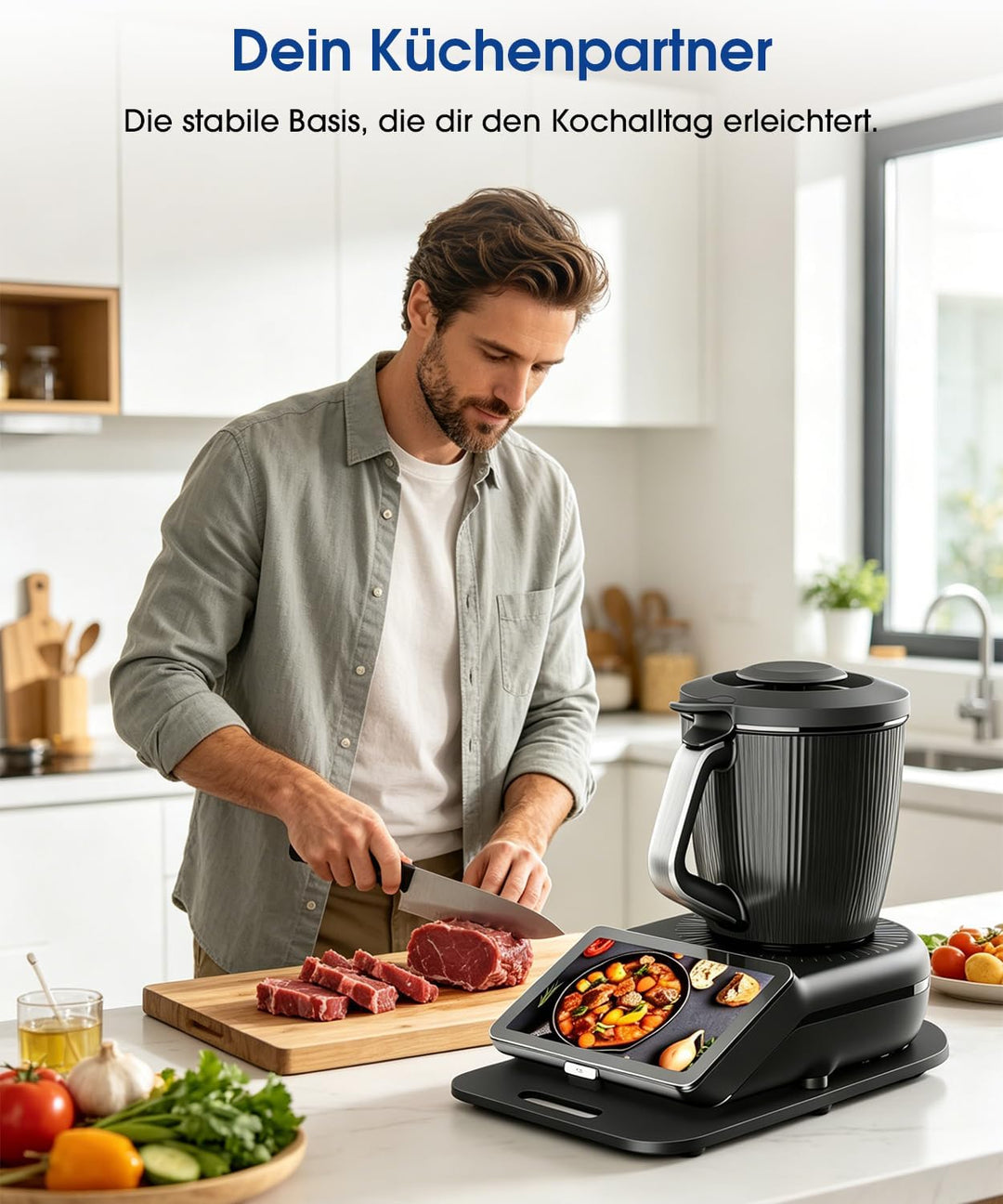 BOYUNSHI Gleitbrett für Thermomix TM7 mit Silikon Displayschutz, 3te Generation,Acryl-Platte mit 360