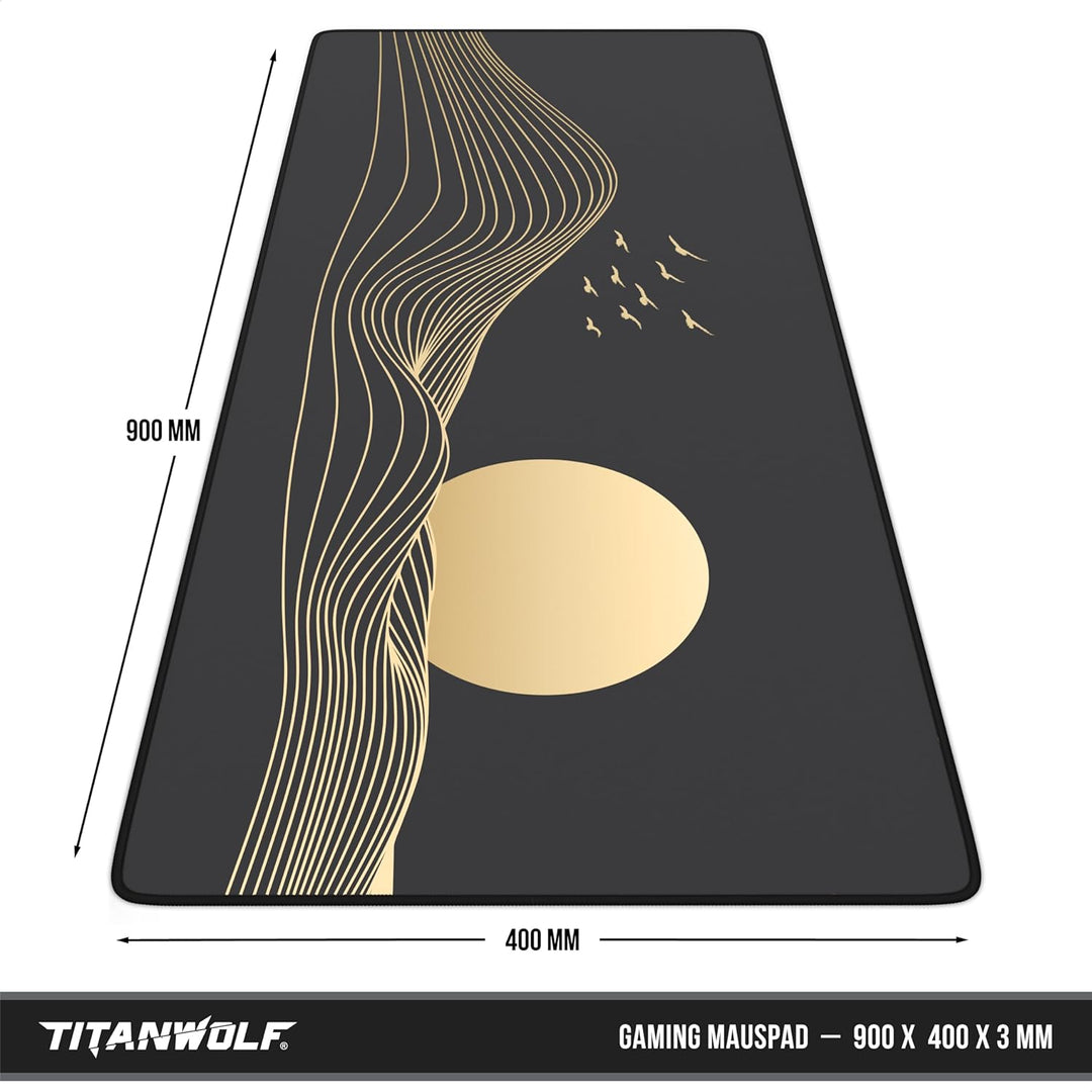 TITANWOLF - XXL Speed Gaming Mauspad 900 x 400mm - XXL Mousepad - Tischunterlage Large Size - verbes