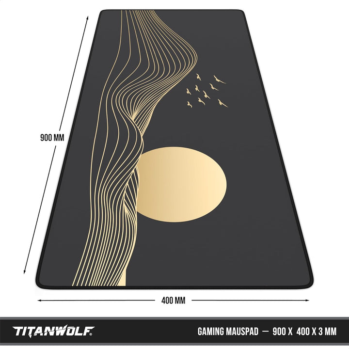 TITANWOLF - XXL Speed Gaming Mauspad 900 x 400mm - XXL Mousepad - Tischunterlage Large Size - verbes