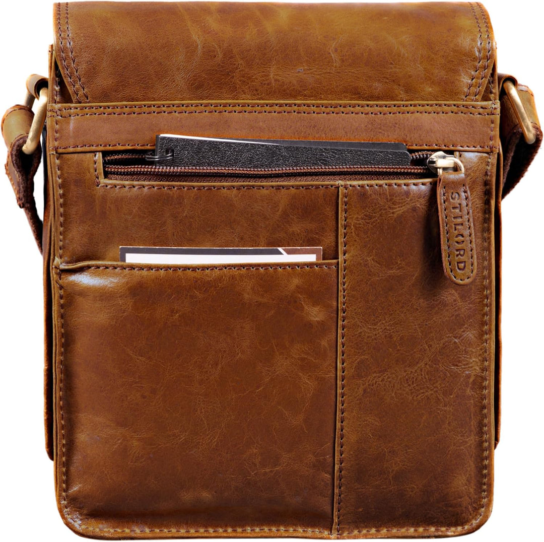 STILORD 'Alessio' Leder Messenger Bag Männer klein Vintage Umhängetasche Herrentasche Tablettasche S