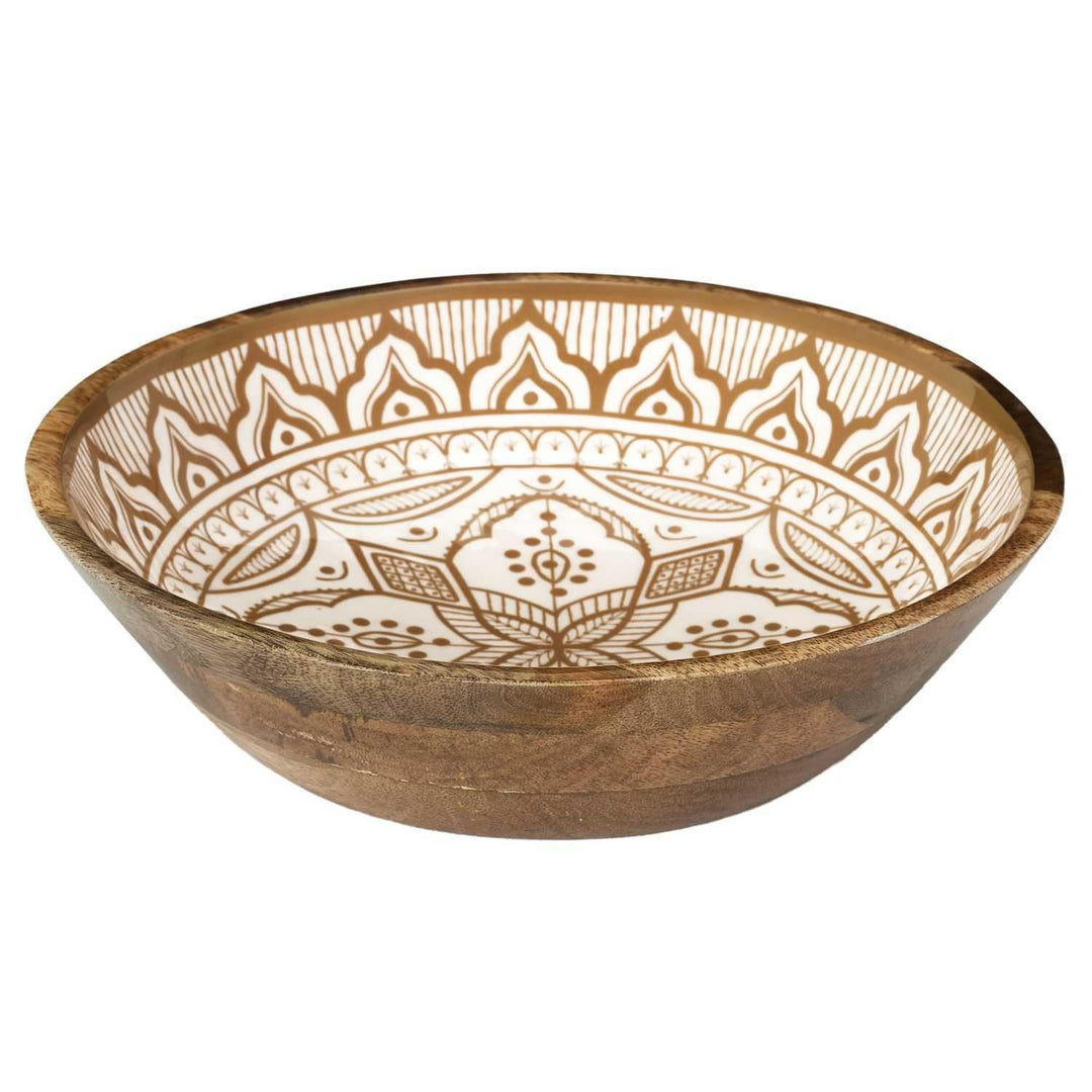 HOME DECO FACTORY, KA0567, Dune Mango Wood Terracotta Salad Bowl, Elegant and Modern Design, Ideal f