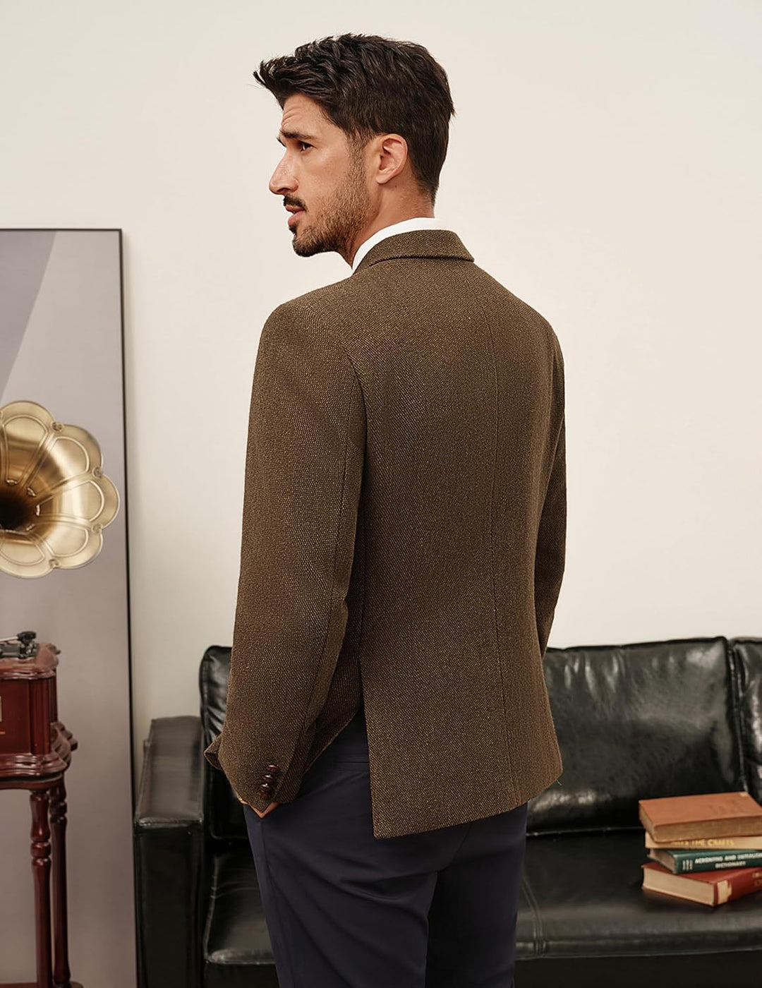 PJ PAUL JONES Sakko Herren 2 Knöpfe Tweed Wolle British Blazer Regular Fit Business Anzugjacke Männe