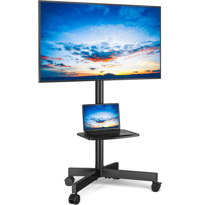 RFIVER TV Ständer Rollbar TV Wagen auf Rollen für 27-60 Zoll Fernseher, Fernsehständer TV Standfuss