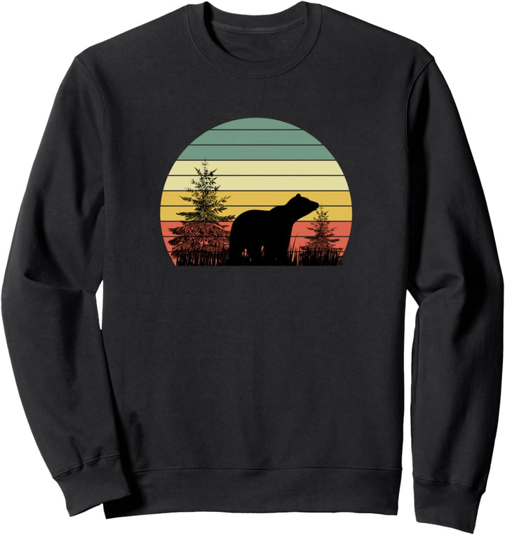 Bear Woods Forest Trees Camping Animal Black Brown Grizzly Sweatshirt