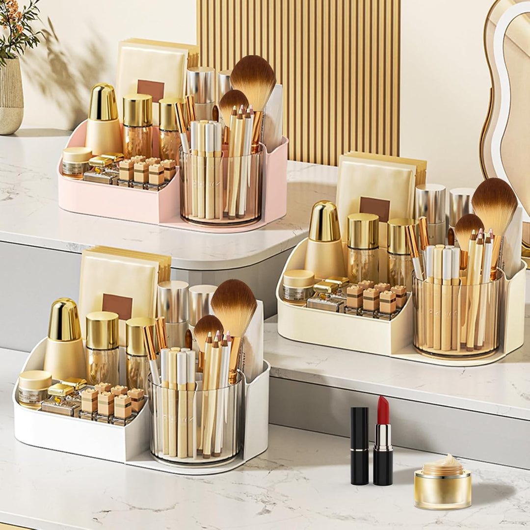 DASITON Make Up Kosmetik Organizer, 360° drehbarer Make Up Pinsel Organizer, Schmink Aufbewahrung fü