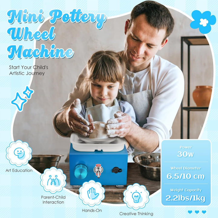 SenDeluz Töpferscheibe Elektrisch, Mini Electric Pottery Wheel 2000 U/min Einstellbare Geschwindigke