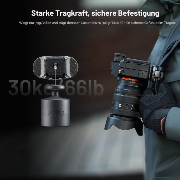 PGYTECH Beetle Kamera Clip V2 (Nur Clip) mit Platte Schnellwechselsystem für Sony, Nikon, Fuji, DSLR