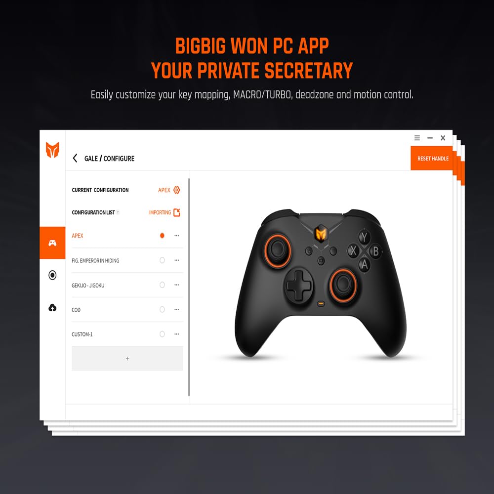 BIGBIG WON Wireless Controller Gale PC Controller Motion Zieling, Hall Trigger, 4 Benutzerdefinierte