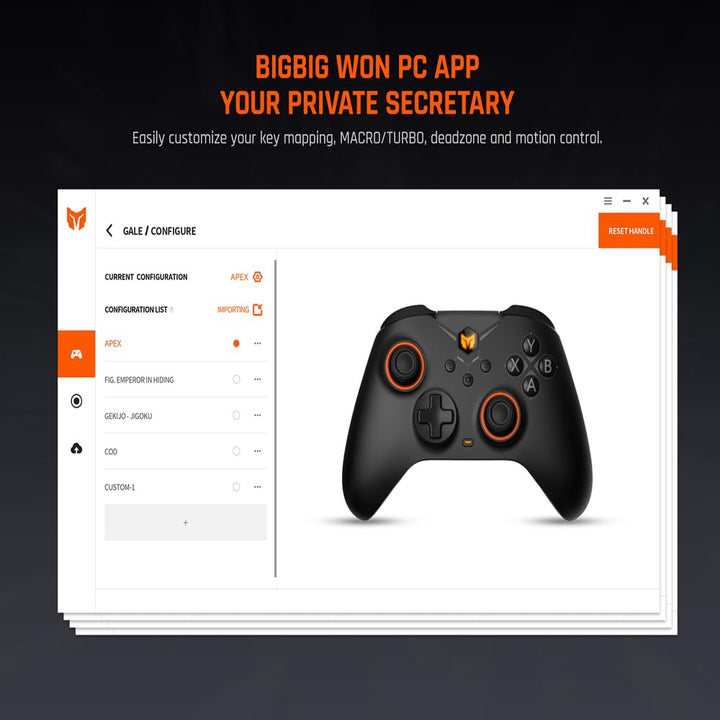 BIGBIG WON Wireless Controller Gale PC Controller Motion Zieling, Hall Trigger, 4 Benutzerdefinierte