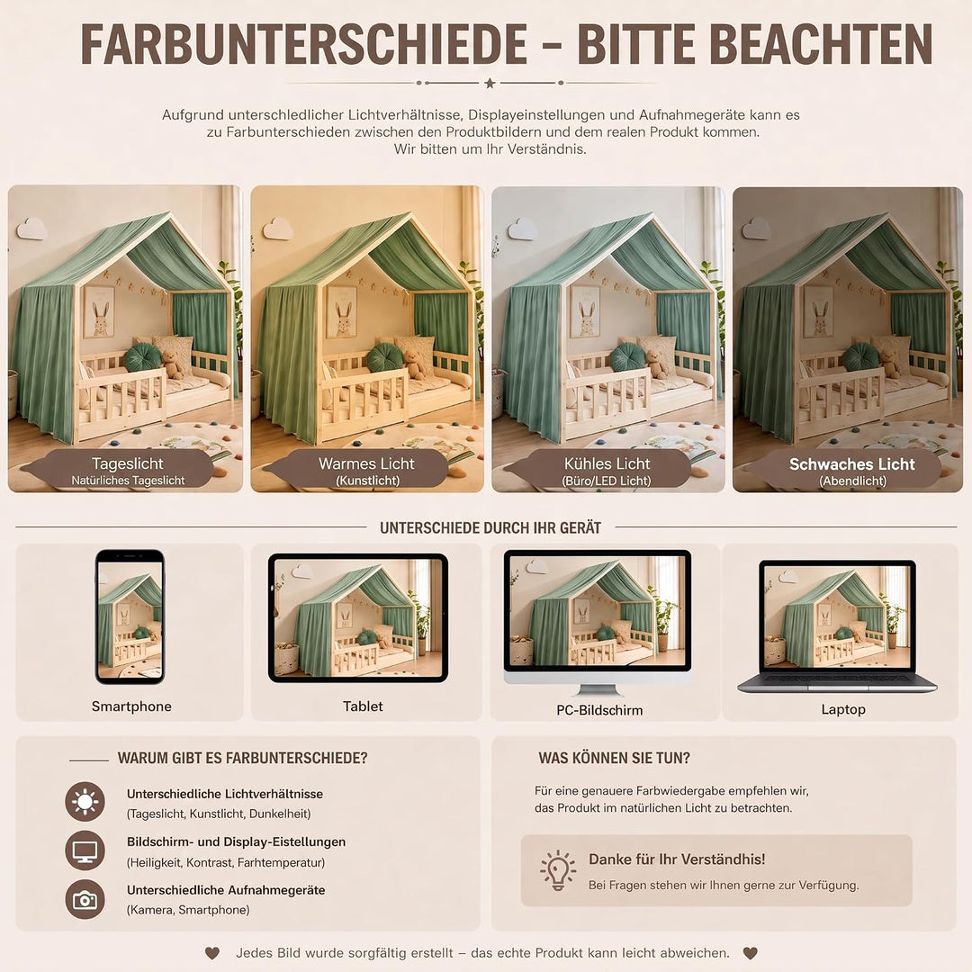 Hausbett Himmel Deko Set, Betthimmel Hausbett aus Musselin - 1 Betthimmel &amp; 1 Wimpelkette, für Junge