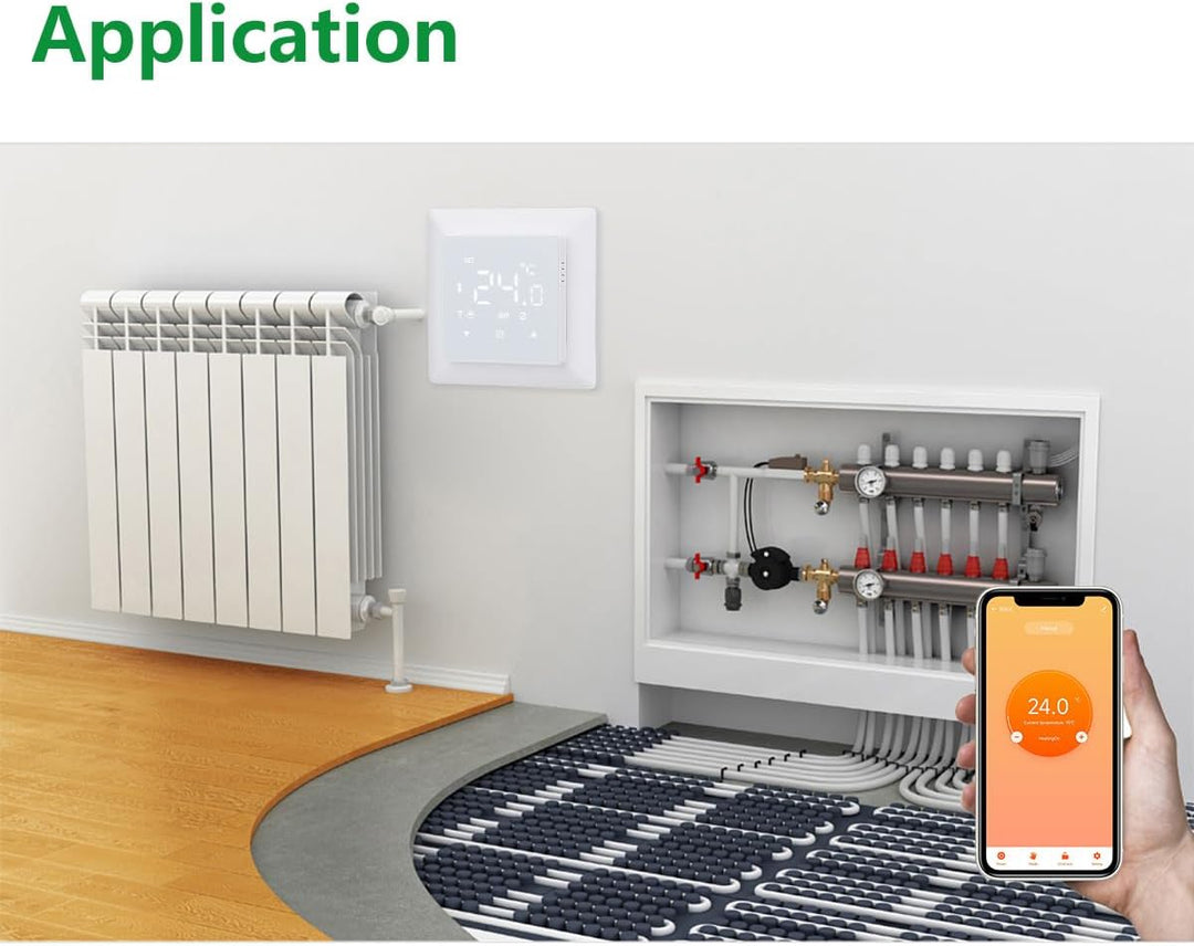 Wengart WLAN-gesteuerter Thermostat WG511,Heiz- und Kältemodi, einstellbare Fensteröffnungserkennung