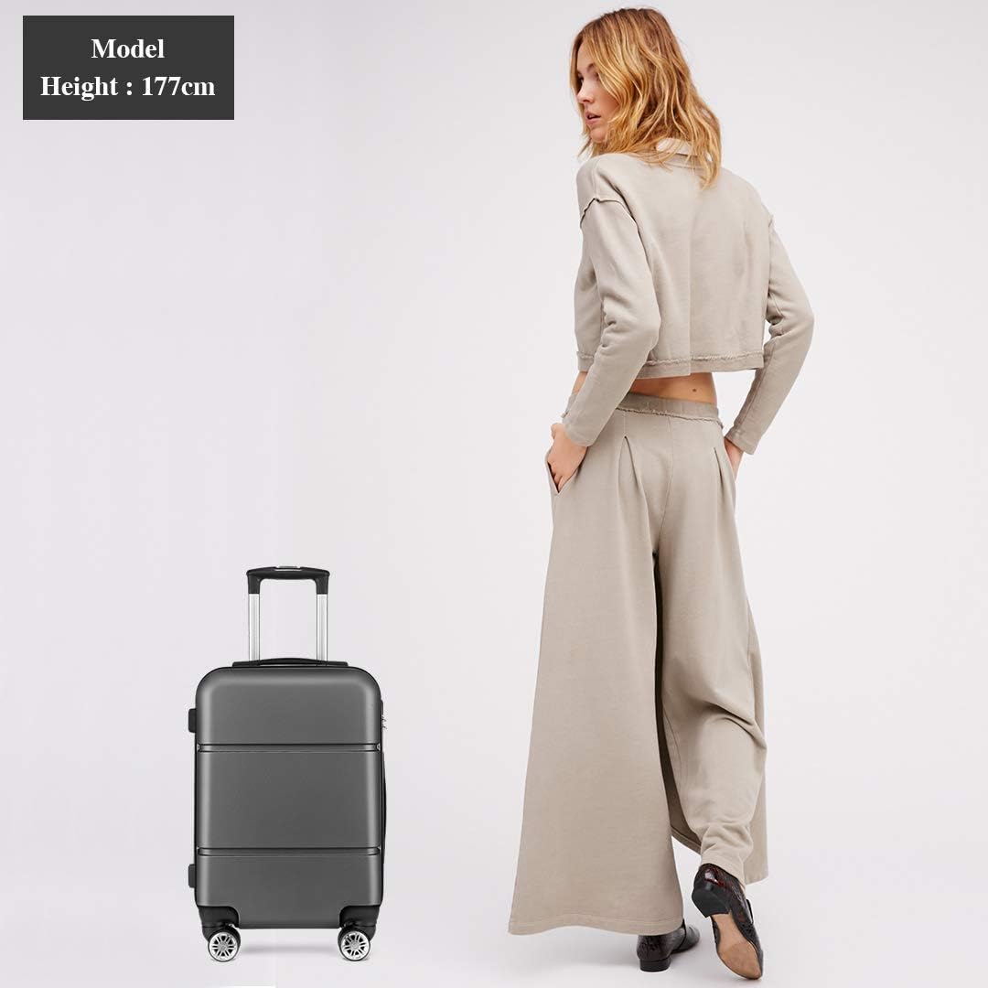 KONO Reisekoffer Handgepäck Koffer mit Rollen Hartschale Trolley 55x38x22cm 33 Liter Leichtgewicht A