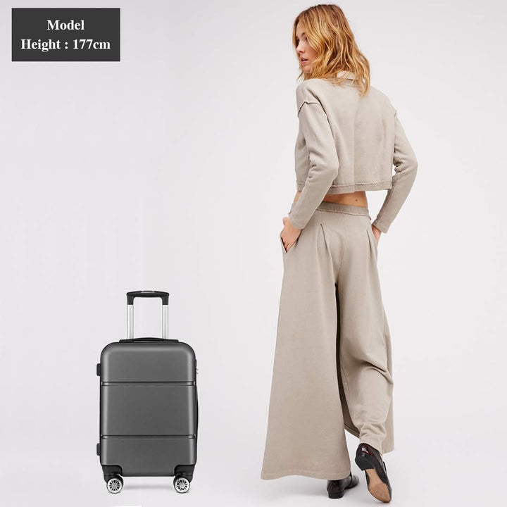 KONO Reisekoffer Handgepäck Koffer mit Rollen Hartschale Trolley 55x38x22cm 33 Liter Leichtgewicht A