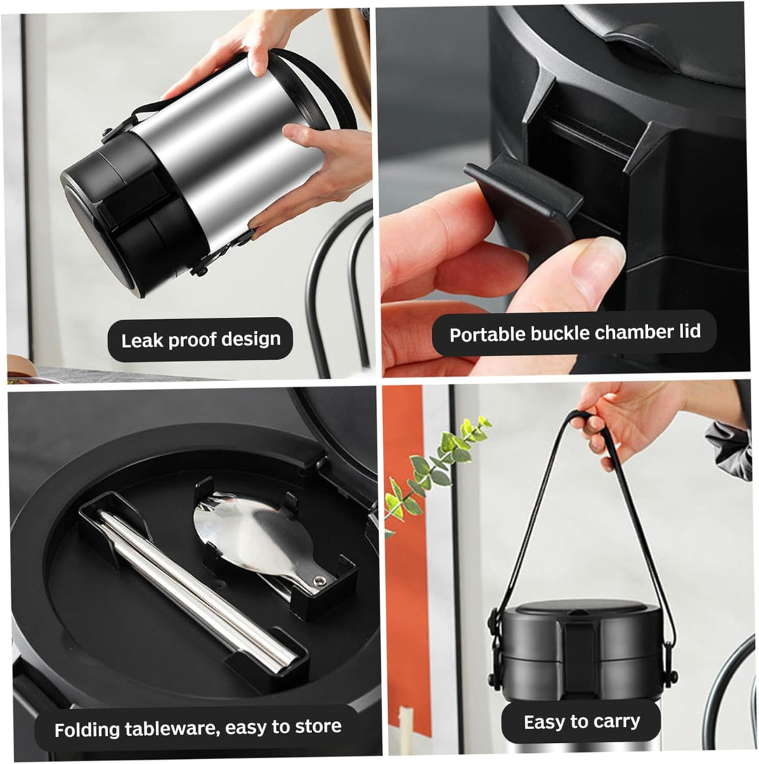 ThermobehäLter für Essen 12H und Leckdosen 3L WarmhaltebehäLter Thermobecher Essen Anti Scald Edelst