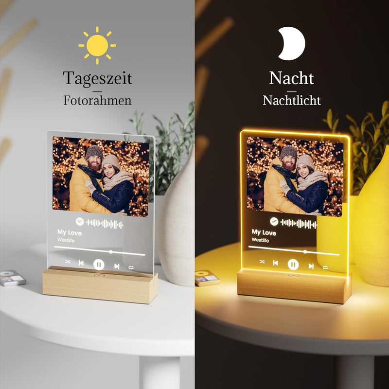 Giftove Spotify Glas Personalisierte Geschenke für Frauen ＆ Männer - Weihnachtsgeschenke für Frau Fr