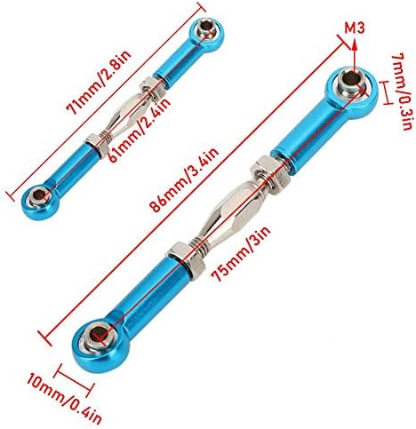 T best RC Zugstange, 6 Stücke Einstellbare Servo Links Spurstange Aluminiumlegierung Spannschloss Ro