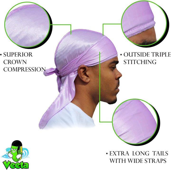 Veeta Damen Silky Durag Durag Einheitsgrösse Lavendel, Einheitsgrösse Lavendel