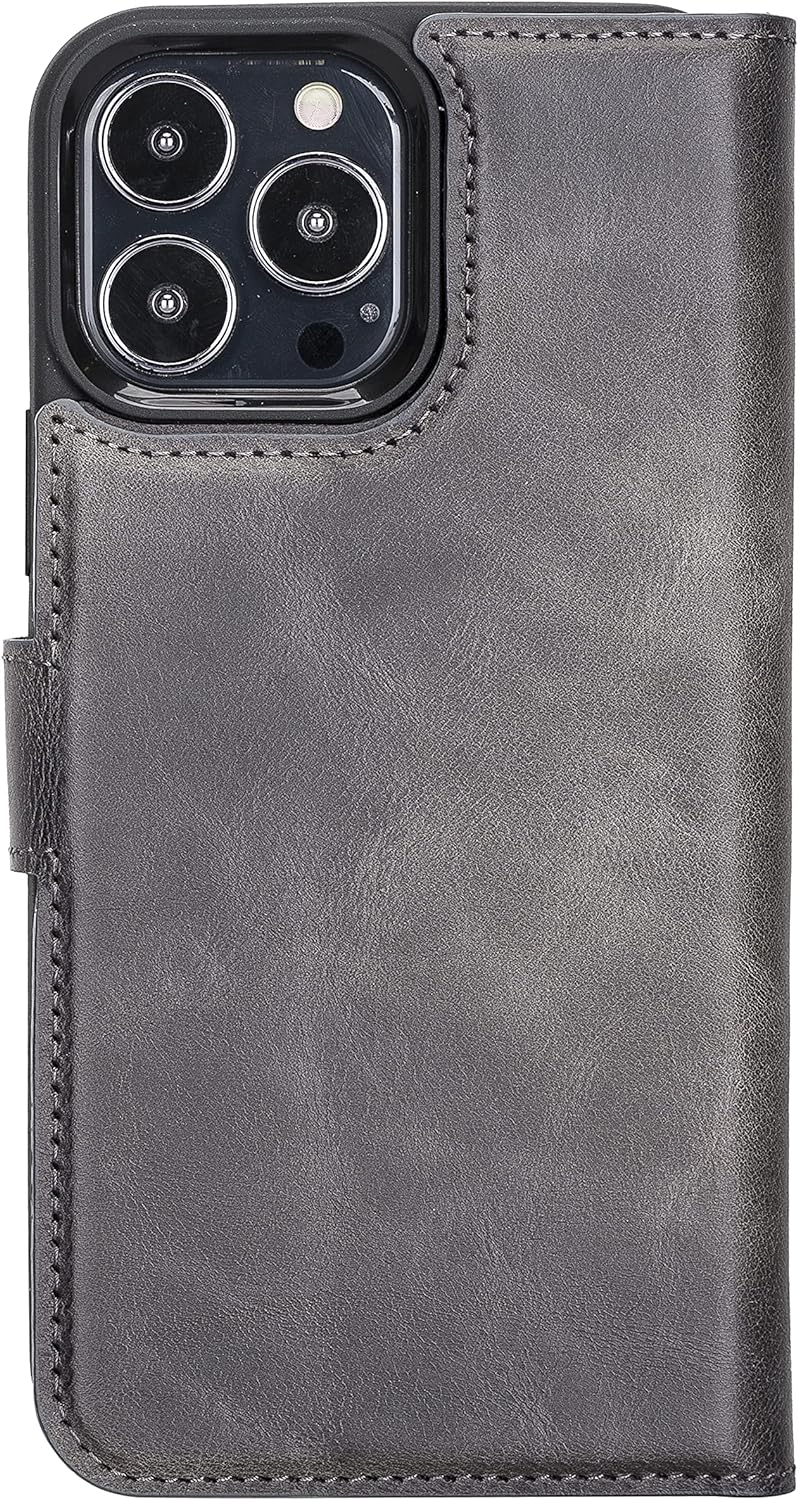 Solo Pelle Lederhülle kompatibel für iPhone 13 Pro Max in 6.7 Zoll abnehmbare Hülle (2in1) inkl. Kar
