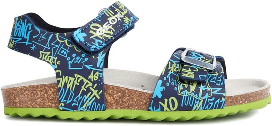 Geox Jungen J Ghita Boy Sandal 24 EU Navy Lime, 24 EU Navy Lime