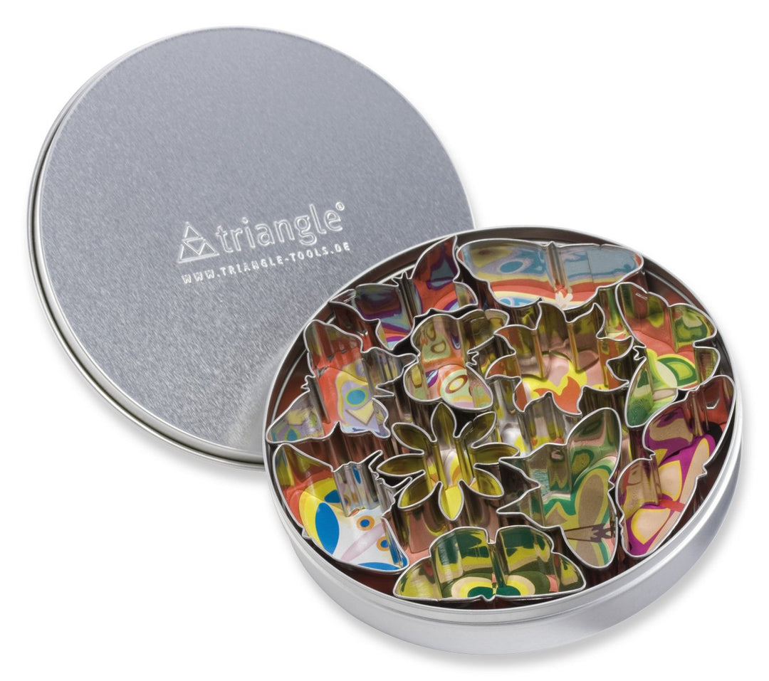 triangle 90 832 11 08 Ausstecher Set Schmetterlinge und Blumen, 11-teilig Edelstahl für Gemüse Käse
