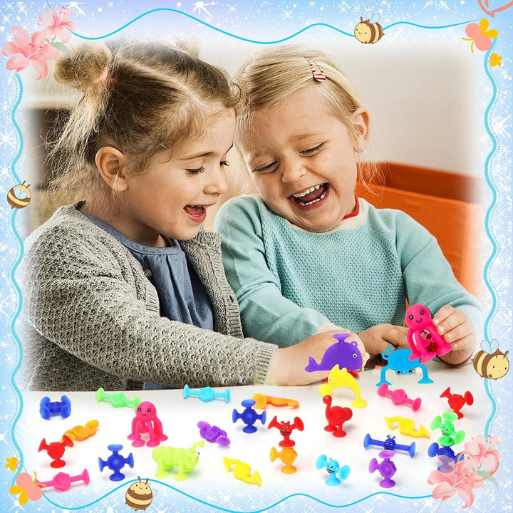 Badespielzeug ab 1 2 3 Jahre: 30 Pcs Badewannenspielzeug Saugnapf Spielzeug Kinder Sensorik Wanne Sp