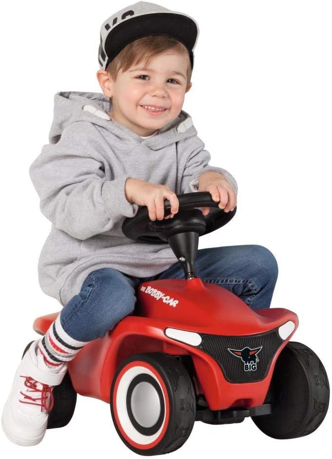 BIG-Bobby-Car-Neo Rot - Rutschfahrzeug für drinnen und draussen, Kinderfahrzeug mit Flüsterreifen im