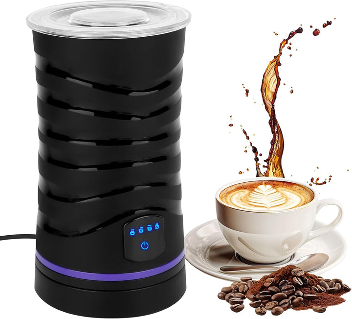 Milchaufschäumer Elektrisch, 4-in-1 Milchschäumer Elektrisch für Heisser und Kalter Milchschaum, Ele