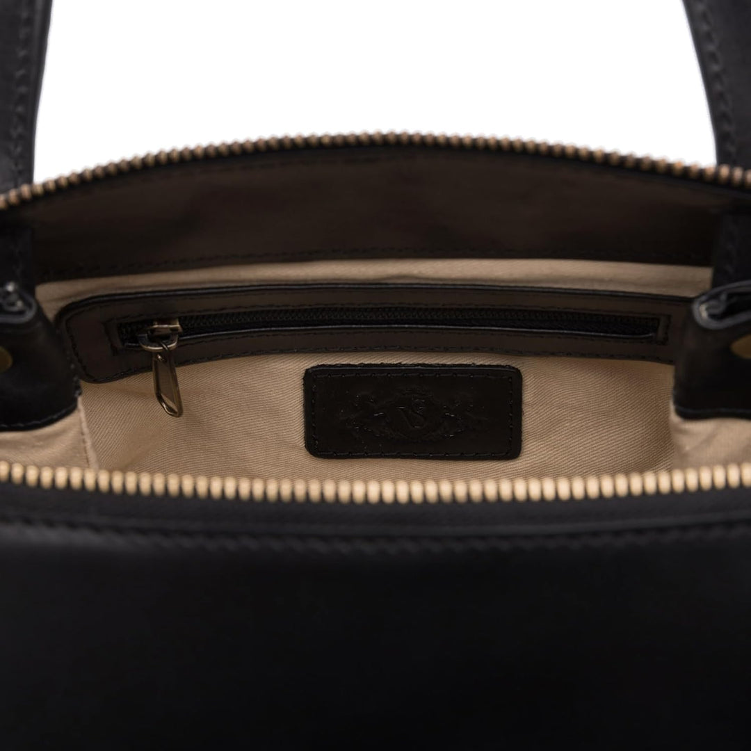 SID & VAIN Handtasche mit Schultergurt ATLANTA aus Premium Leder I Henkeltasche klein für Damen I Um