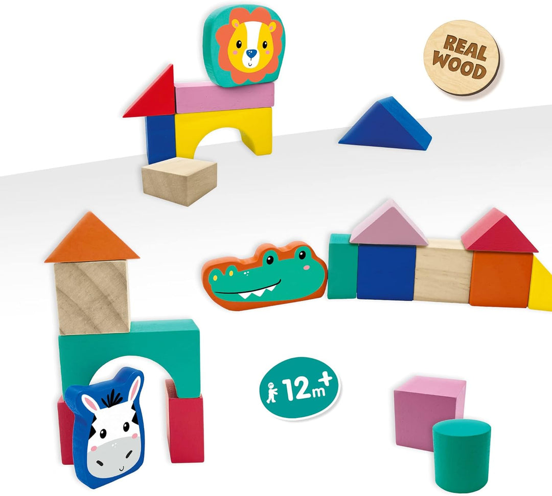 SES Creative Holzbausteine zum stapeln | Babyspielzeug | Made in Holland | für Kinder ab 1 Jahren |
