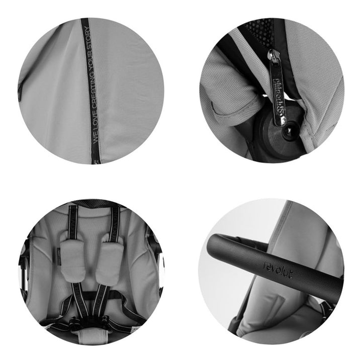 Chipolino Kinderwagen Revolut, Sitz 360 Grad drehbar, verstellbar, EVA-Reifen creme, creme