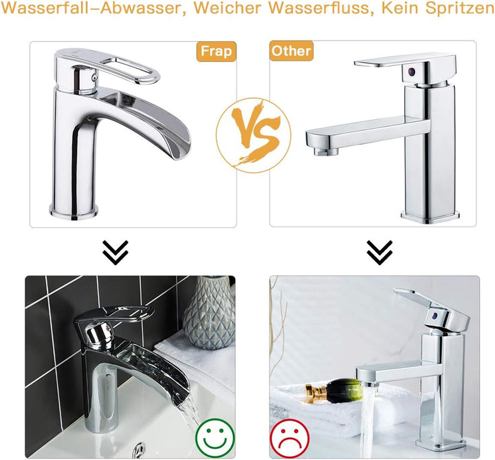 Frap Wasserfall Waschtischarmatur Wasserhahn Bad Badarmatur Waschbeckenarmatur Einhebelmischer für B