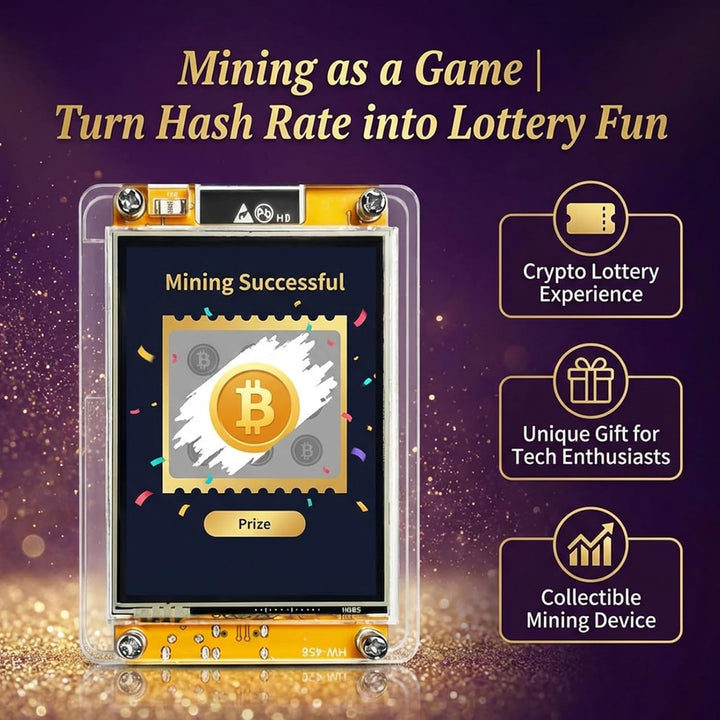 BORDEAG NerdMiner V2 Bitcoin Miner 1020KH/s, ESP32-WROOM BTC Solo Lottery Bitcoin mit 2.8" TFT Displ