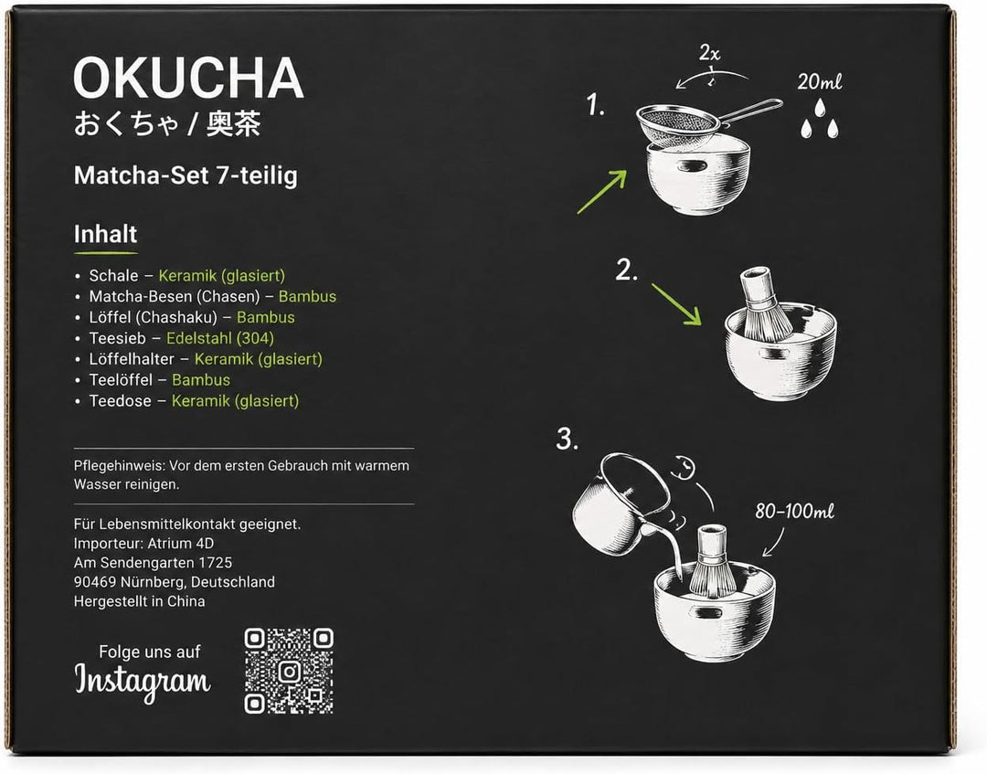 Matcha Set Handgedrehtes Macha Tea Set mit Bambus Matcha Besen, Keramik Matcha Schale, Löffel und Ha