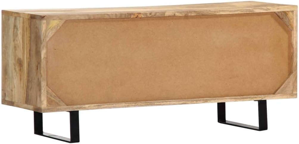 vidaXL Mangoholz Massiv TV Schrank mit 2 Türen TV Board Möbel Lowboard Fernsehschrank Fernsehtisch S