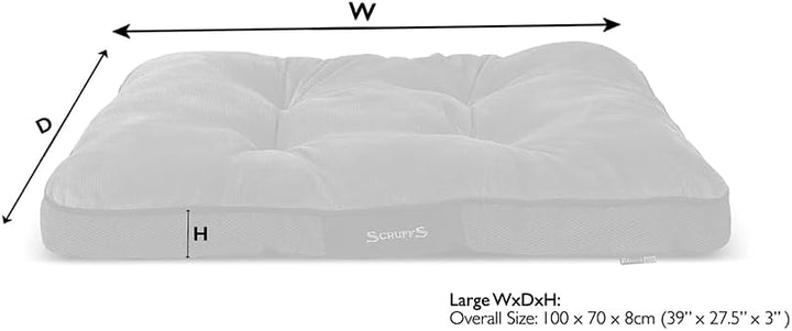 Scruffs 1162 Chester Hunde Kissen, L, grau Grau L 100 x 70 x 8 cm, Grau L 100 x 70 x 8 cm