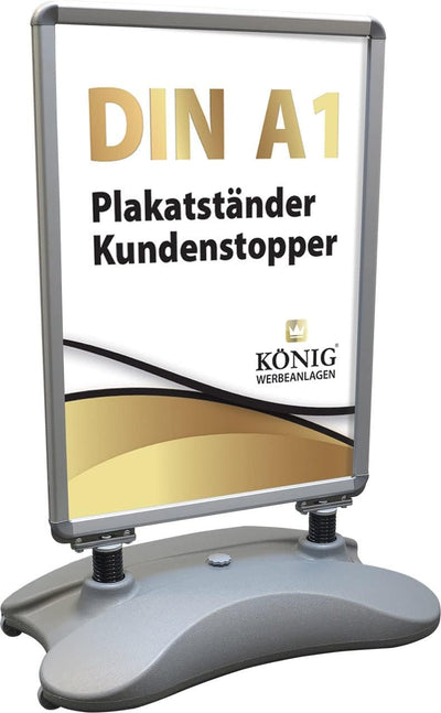 Dreifke Kundenstopper Keitum Wind Line DIN A1 silber| beidseitig für 2 Plakate | stabiler Fuss für s