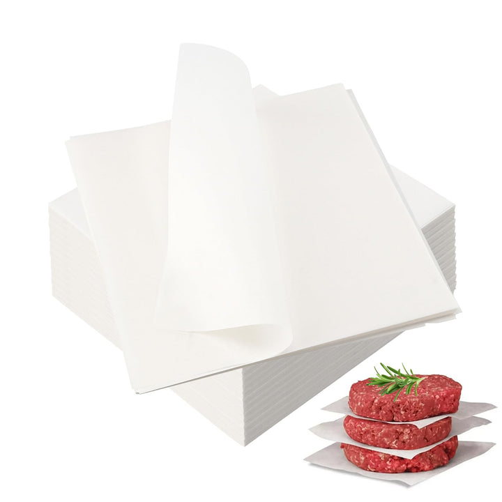 1000 Blätter 15x15 cm Burgerpapier Weiss, Burger Patty Papier für Burgerpresse, Hamburger Papier Ant