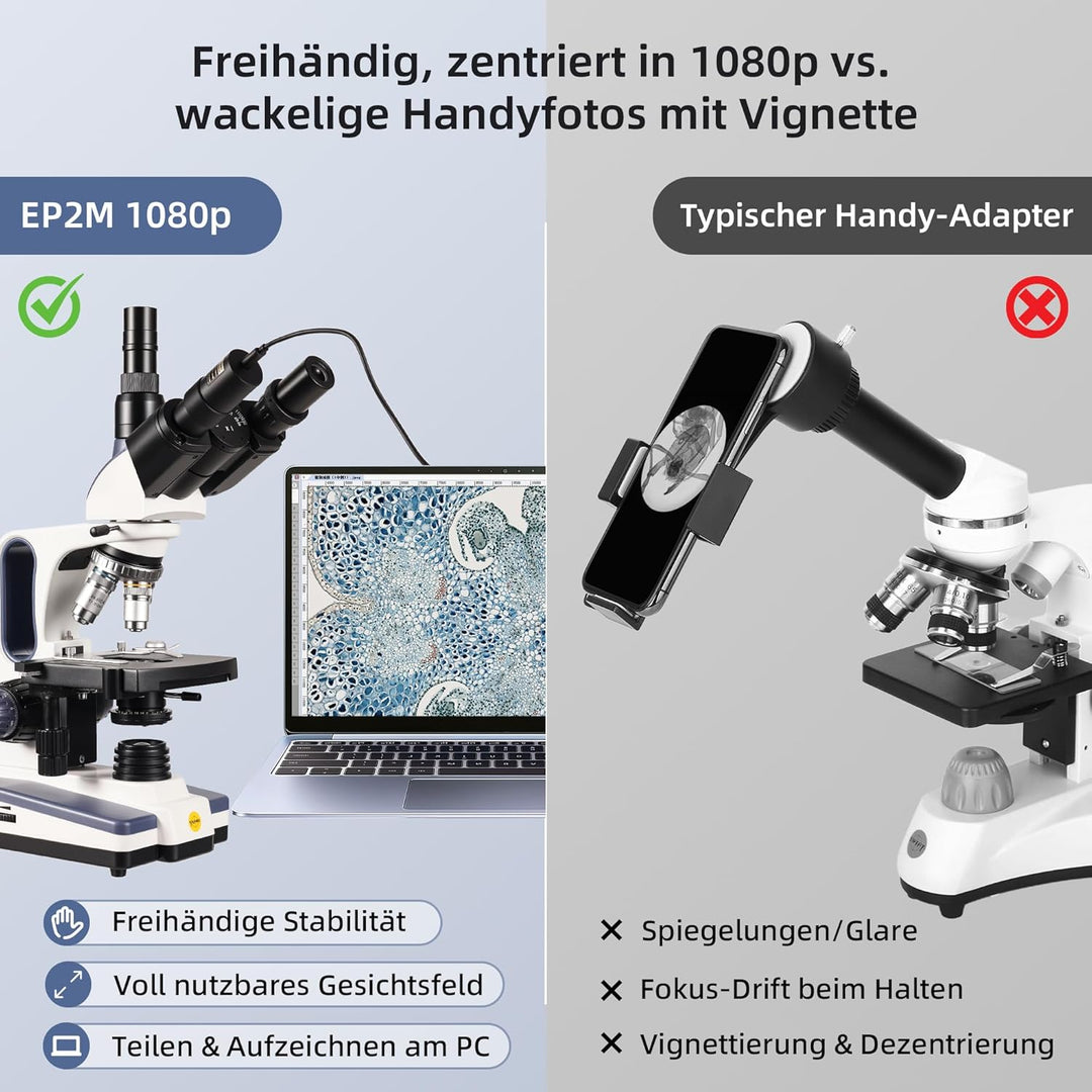 SWIFT EP2M 2-MP 1080p-Okularkamera, USB-Mikroskopkamera für 23,2-mm Okulare & Trinokular-Fototuben,