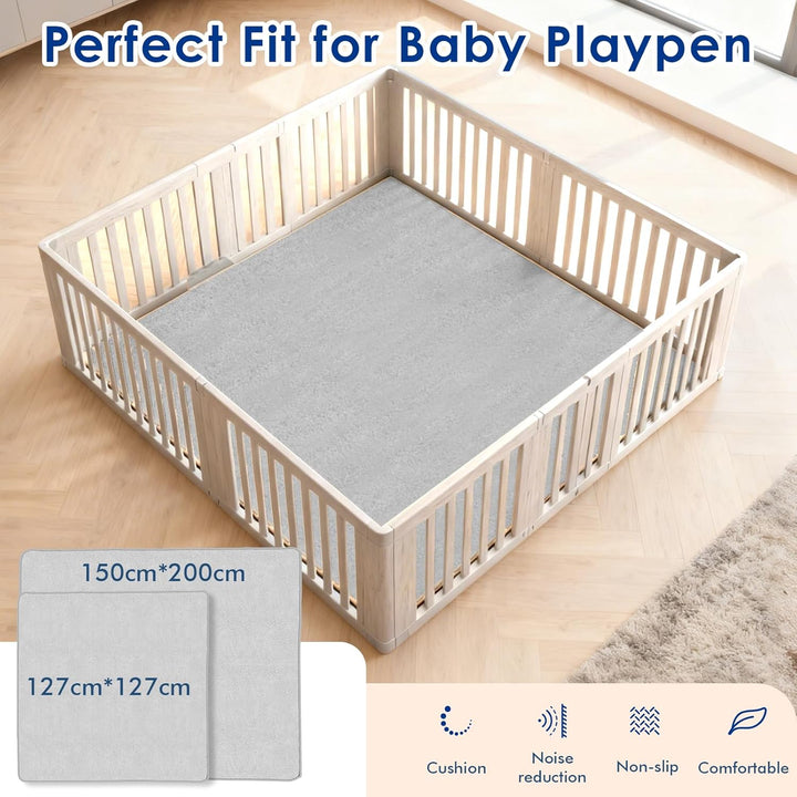Wdmiya 200x150cm Krabbelmatte Baby, 3cm Dicke Spielmatte, Weicher Teppich Kinderzimmer mit Rutschfes