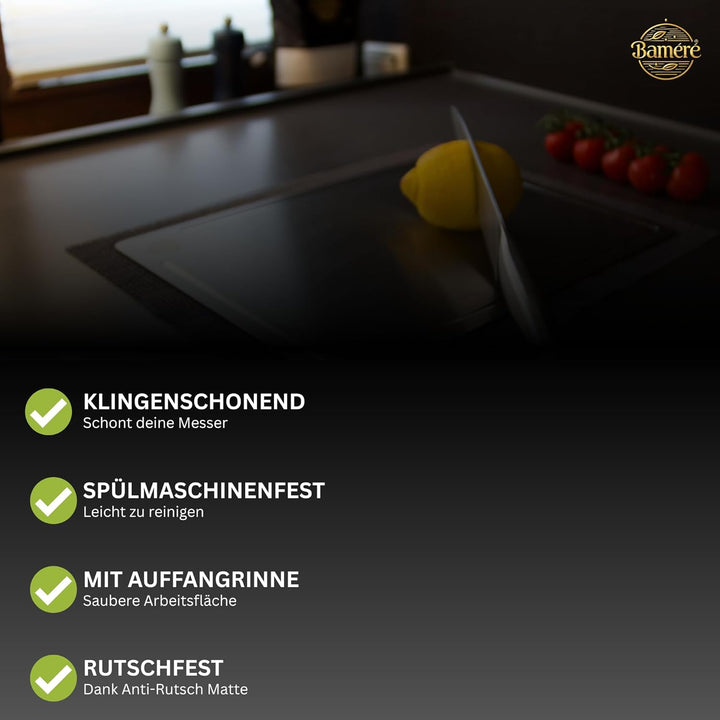 Baméré Titan-Schneidebrett, 100% reines Titan, antibakteriell, geruchsneutral, spülmaschinenfest, le