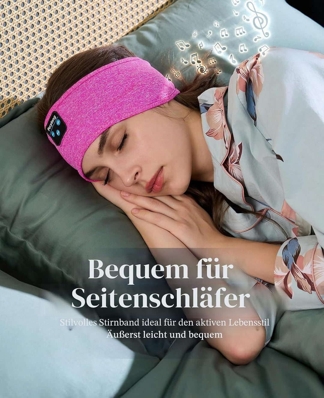 Perytong Schlafkopfhörer, Schlafkopfhörer, Schlafstirnband, ultraweiches Kopfband für Seitenschläfer