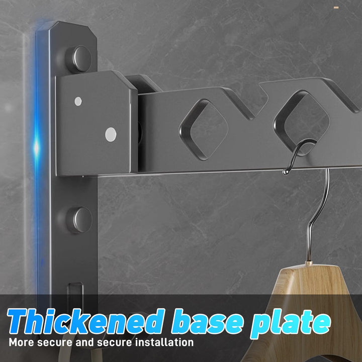 2 Stücke Kleiderstange Wand, Aluminium Kleiderbügel mit Kleiderhaken, Klappbar Wand Kleiderständer,