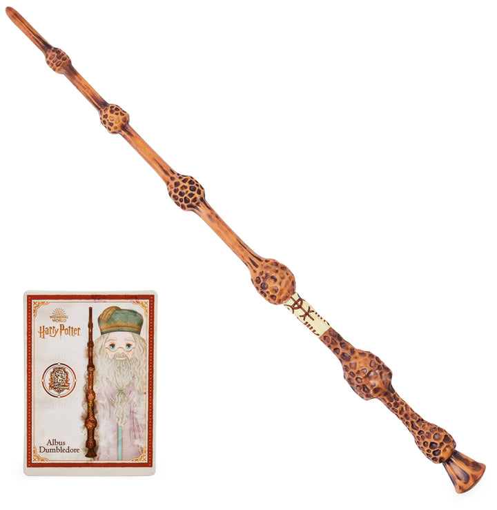 Wizarding World Harry Potter - Authentischer Albus Dumbledore Zauberstab aus Kunststoff mit Zaubersp